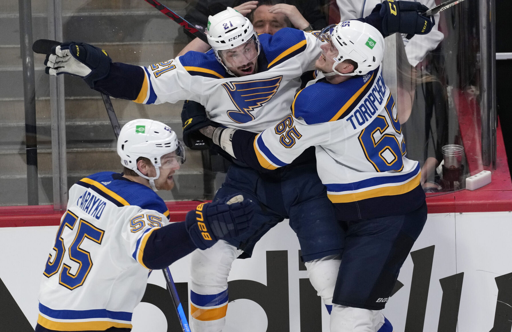 APTOPIX Blues Avalanche Hockey